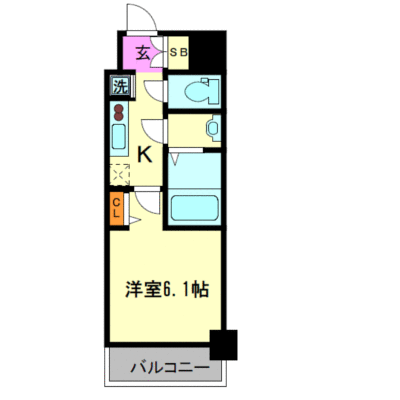 マンスリーリブマックス心斎橋ブライト■【Wi-Fi対応・洗浄機能付き便座・浴室乾燥機・独立洗面台付き】≪プレミアムシリーズ≫【D】の間取り図