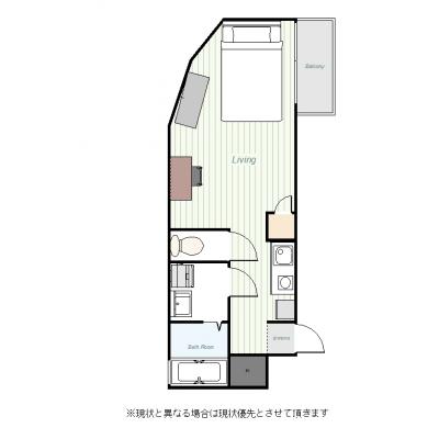 ユニオンマンスリー橋本２　202　1R・セミダブル☆京王相模原線始発駅の「橋本駅」徒歩9分。駅周辺には飲食店多数あり。■選べるWi-Fi格安レンタル中！の間取り図