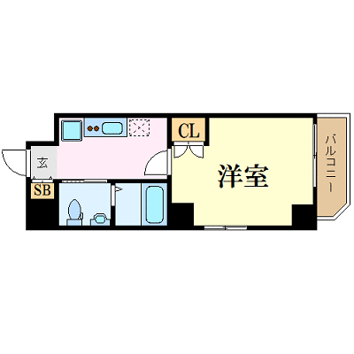 マンスリーリブマックス広島稲荷町ウイング△【駅3分・洋室10帖・NET対応】≪エクセレントシリーズ≫の物件間取り図