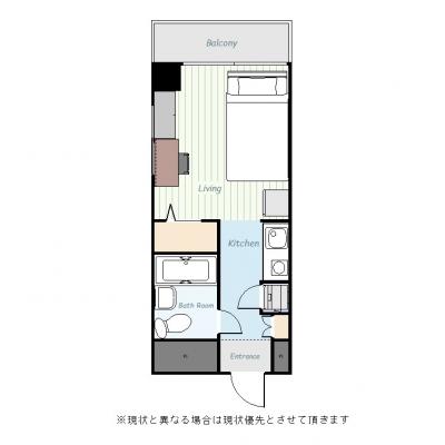 ユニオンマンスリー八王子北野３　505　1R・セミダブル☆の物件間取り図