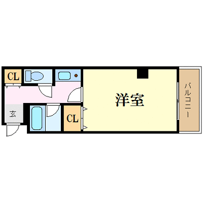 マンスリーリブマックス和歌山シティアーク△『1Kタイプ』【NET対応・バストイレ別】≪スタンダードシリーズ≫の物件間取り図