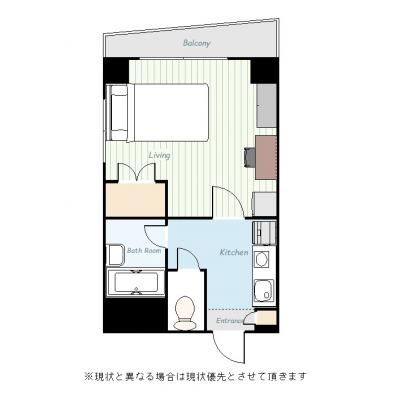 ユニオンマンスリー西八王子１　301　1K・セミダブル☆角部屋／バストイレ別の間取り図