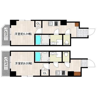 リラス博多駅北N棟（1名専用）の物件間取り図