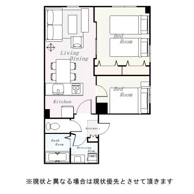 ユニオンマンスリー秋葉原LuxuryⅠ　501　2LDK・ツイン・ダブル☆【インターネット無料】☆の間取り図
