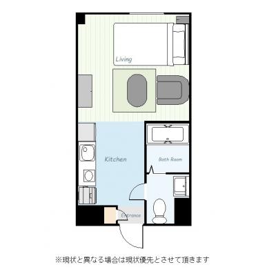 ユニオンマンスリー秋葉原レジデンス１　401　1R・セミダブル・くつろぎstyle☆IHコンロ・洗浄便座・浴室乾燥機・オートロック完備の間取り図