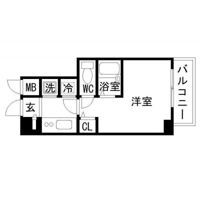 OneLife東京八重洲ドルチ【★セントラルスクエアビル至近！東京駅まで好アクセス！★浴室乾燥機,室内洗濯機,2口コンロ】の間取り図