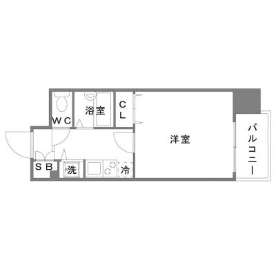 OneLife日本橋EASTタイム【▼浴室乾燥機,2口コンロ,バストイレ別,□浜町センタービルまで徒歩圏内】の物件間取り図