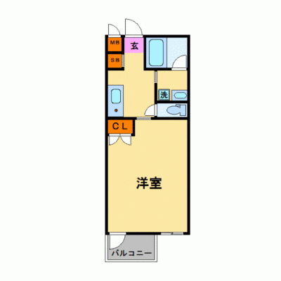 グッドステイ松山勝山町駅北ジャンヌ※【ベーシック・ＮＥＴ対応・洗浄機能付き便座・独立洗面台】の物件間取り図