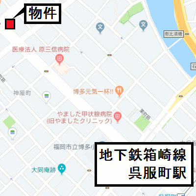 グッドステイ博多呉服町ラファセ■【ハイクラス・NET対応・温水洗浄便座】の物件地図