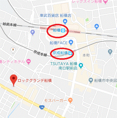 グッドステイ船橋駅南グランデ□『1名入居限定』【ライト】の物件地図