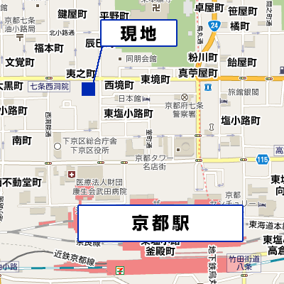 ≪ホテルタイプ≫マンスリーリブマックス京都駅前セントラル■『ツインルーム・禁煙』【ペット可・Wi-Fi無料♪シモンズベッド・駅5分・空気清浄機】の物件地図