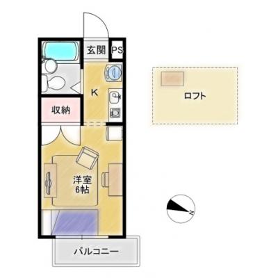 Bizroom／コーポ和202【コンビニ・スーパー至近！】ロフト付きで天井高め！の物件地図