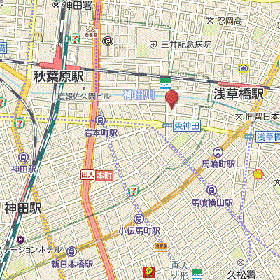 グッドステイ秋葉原・馬喰町クレイシア□『築浅・1DK・30平米・Bタイプ・Wi-Fi無制限・ローテーブル・ソファ』【デラックス】の物件地図