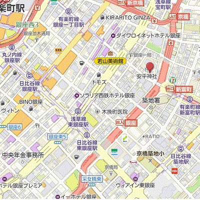 マンスリーリブマックス銀座・新富町駅前グランド■『1LDK・40平米・駅2分』【ローテーブル・ソファ】≪ラグジュアリーシリーズ≫の物件地図
