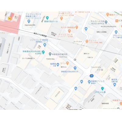 【神楽坂】マンスリー　神楽坂駅〔徒歩2分〕〔Wi-Fiオプション有〕〔神楽坂メイン通り沿い〕〔エレベーター付〕〔BT別〕マンスリーの物件地図