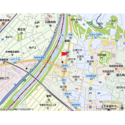 マンスリーライフ池田2◆在宅ワーク、テレワーク歓迎♪Wi-Fi付き・バストイレ別・２口ガスコンロ◆の物件地図