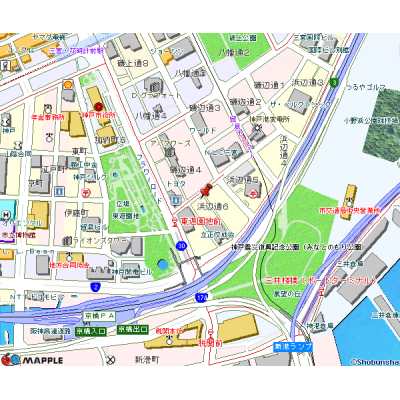 トラスト三宮10【貿易センター駅徒歩3分♪コンビニすぐ】の物件地図