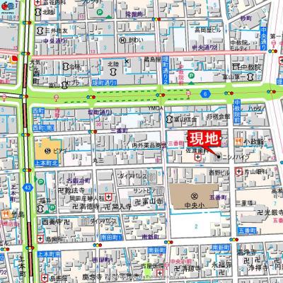 アパマートマンスリー富山市 五番町 1DK (ee)の物件地図