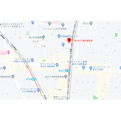 PIPI　新宿エリア　新大久保駅近　2LDK　WIFI完備　一時帰国者利用可能　（※日本人のみ利用可能）の物件地図