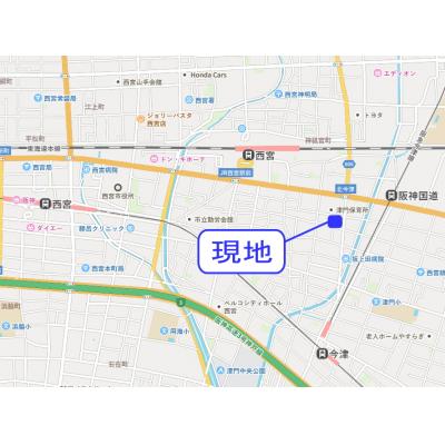 阪神線、JR線西宮駅徒歩圏｜食品スーパー近くⅡの物件地図
