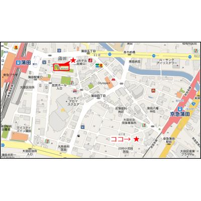 【プラムツリー　302号室】　🌟京急蒲田駅4分🌟🚉駅近🚉　インターネット無料　デスクチェア・テレワーク環境整備💻　の物件地図