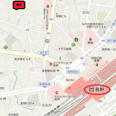 グッドステイ長野駅前アパーテル※『禁煙ルーム・セパレート』【ベーシック】の物件地図