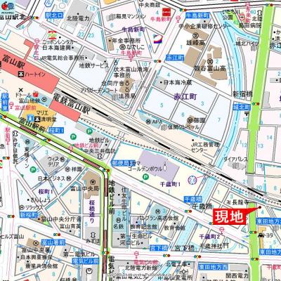 アパマートマンスリー富山駅 千歳町 Wi-Fi無料 1K (abb)の物件地図