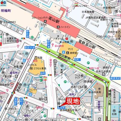 アパマートマンスリー富山駅前 桜町 1R (de)の物件地図