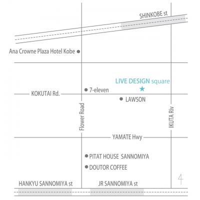 LIVE DESIGN square 402【2024年1月築　ハイクラスマンション　NET無料　浴室乾燥機有　普通のマンスリーマンションでは物足りない方の為に・・・】の物件地図