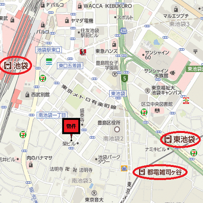 グッドステイ池袋南デザイン■『禁煙ルーム・駅4分・Wi-Fi無制限・独立洗面・浴室乾燥付』【ハイクラス】の物件地図