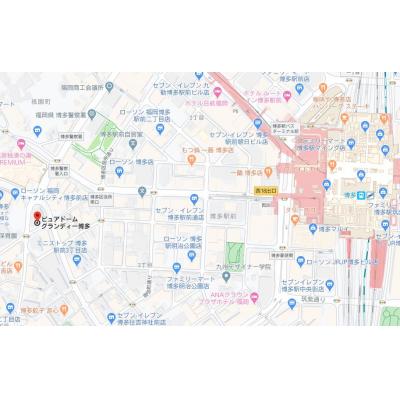 【7月入居限定】30日以上利用料20％割引キャンペーン中！（最長3ヶ月まで）★カード決済可★明るい南向きのキャナルシティ徒歩1分のお部屋です！光インターネット無料♪の物件地図