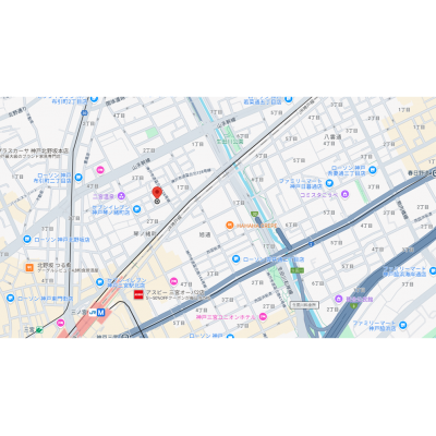 トラスト三宮6【JR三ノ宮徒歩6分　独立洗面台♪】の物件地図