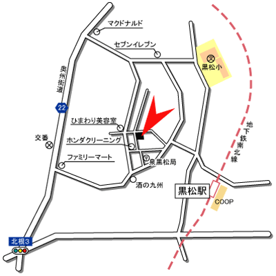 ピースフル黒松2階の物件地図