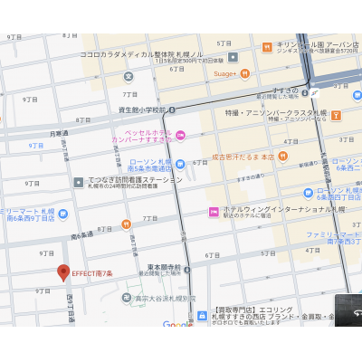 【即日入居可・新築物件】エフェクト南7条【ネット無料】の物件地図