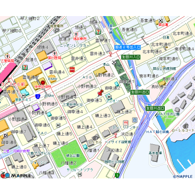 トラスト三宮5【ルーフバルコニー♪AL・EV完備】の物件地図