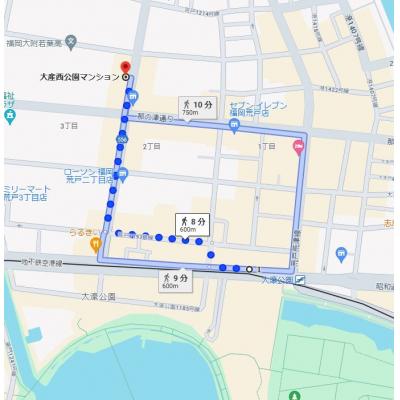 予約4/3～ 大産西公園マンション／Ｂ室(契約１カ月以上)の物件地図