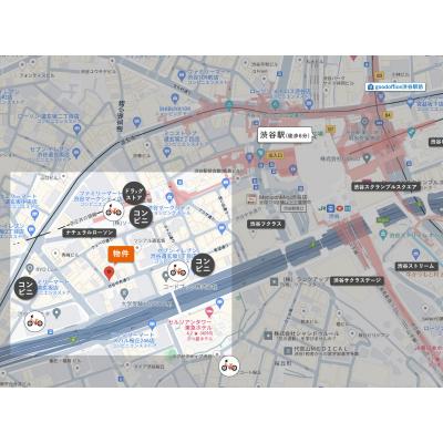 【渋谷駅徒歩6分 】ラウンジ付き！✨クイーンサイズベッドでゆったり過ごせるデザイナーズマンスリー［goodroom residence 渋谷道玄坂 VILLAGE produced by 東急不動産］の物件地図