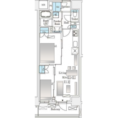 エールレジデンス錦糸町◇2LDK★ハイクラス仕様・ベッド2台設置『押上駅』徒歩10分『錦糸町駅』徒歩14分の物件地図