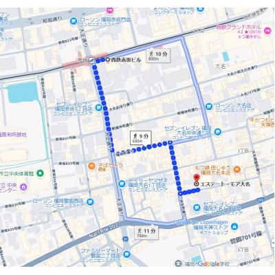 （契約１か月以上のみ）エステート・モア大名　Ｂの物件地図