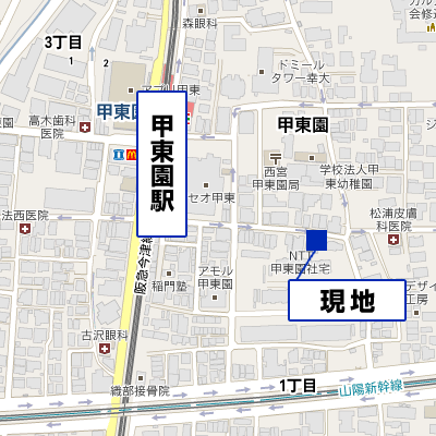マンスリーリブマックス西宮甲東園アーネスト■【ペット・駅2分・バス・トイレ別セパレート・32型ＴＶ】≪スタンダードシリーズ≫の物件地図