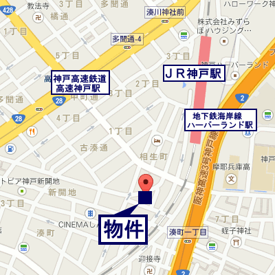 マンスリーリブマックス神戸駅前シュープリーム※【ペット・駅4分・洗浄機能付便座・浴室換気乾燥機】≪エクセレントシリーズ≫の物件地図