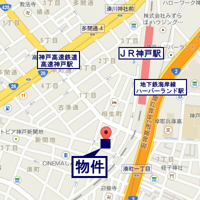 グッドステイ神戸駅前シュープリーム◆【ペット・ハイクラス・2014年築・駅4分・洗浄機能付便座】の物件地図