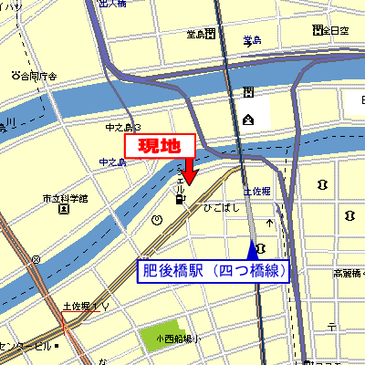 マンスリーリブマックス肥後橋TOWER■2nd【ペット・Largeタイプ・駅2分・高層階・NET対応】≪エクセレントシリーズ≫の物件地図