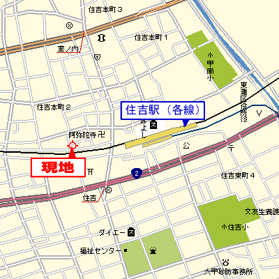 マンスリーリブマックス住吉本町※【ペット・快速停車駅2分・NET対応】≪スタンダードシリーズ≫の物件地図