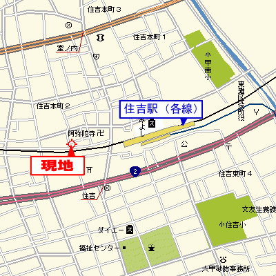 グッドステイ住吉本町※【ペット・ベーシック・快速停車駅２分・NET対応】の物件地図