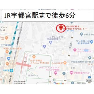 エスポワールハイツHIタイプ　ベーシック&リーズナブル！JR宇都宮駅東口徒歩５分！の物件地図