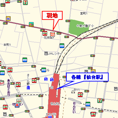 マンスリーリブマックス仙台駅前・花京院◎『禁煙ルーム・31平米』【独立洗面・浴室乾燥付】≪スタンダードシリーズ≫の物件地図