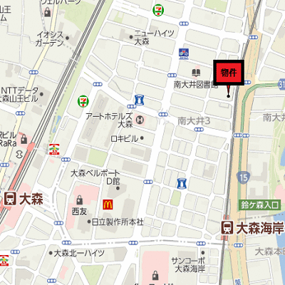 マンスリーリブマックス大森海岸NORTHステージ■『禁煙ルーム』【3点UB】≪スマートシリーズ≫の物件地図