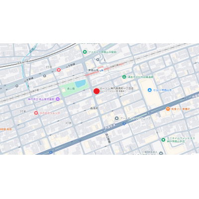 トラスト甲南山手1【駅目の前！南向きの広々1LDK】の物件地図