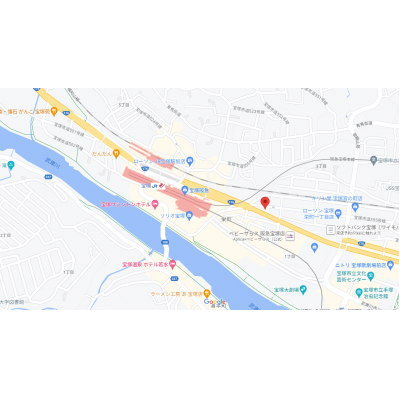 トラスト宝塚1【JR・阪急宝塚駅徒歩5分圏内！日当たり良好】の物件地図